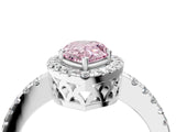 White gold Fancy Pink Pear  Halo Diamond Engagement Ring with Pavé Band and Four-Prong Setting_103