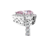 White gold Fancy Pink Pear  Halo Diamond Engagement Ring with Pavé Band and Four-Prong Setting_104