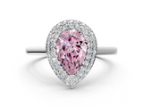 White gold Fancy Pink Pear  Halo Diamond Engagement Ring with Solitaire Band and Four-Prong Setting_19