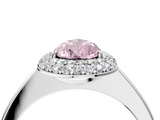 White gold Fancy Pink Pear  Halo Diamond Engagement Ring with Solitaire Band and Four-Prong Setting_23