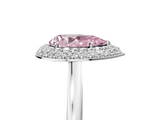 White gold Fancy Pink Pear  Halo Diamond Engagement Ring with Solitaire Band and Four-Prong Setting_25