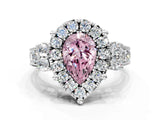 White gold Fancy Pink Pear  Halo Diamond Engagement Ring with Split Shank and Four-Prong Setting_67