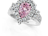 White gold Fancy Pink Pear  Halo Diamond Engagement Ring with Split Shank and Four-Prong Setting_68