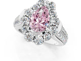 White gold Fancy Pink Pear  Halo Diamond Engagement Ring with Split Shank and Prong Setting_67