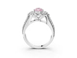 White gold Fancy Pink Pear  Halo Diamond Engagement Ring with Split Shank and Prong Setting_69