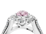 White gold Fancy Pink Pear  Halo Diamond Engagement Ring with Split Shank and Prong Setting_70