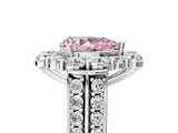 White gold Fancy Pink Pear  Halo Diamond Engagement Ring with Split Shank and Prong Setting_71