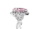 White gold Fancy Pink Pear  Halo Diamond Engagement Ring with Vintage-Inspired Band and Four-Prong Setting_8