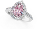 White gold Fancy Pink Pear  Halo Diamond Pavé Band Ring with Prong Setting_21