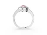 White gold Fancy Pink Pear  Halo Diamond Pavé Band Ring with Prong Setting_23