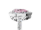 White gold Fancy Pink Pear  Halo Diamond Pavé Band Ring with Prong Setting_25