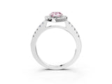 White gold Fancy Pink Pear  Halo Diamond Pavé Solitaire Ring_30