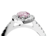 White gold Fancy Pink Pear  Halo Diamond Pavé Solitaire Ring_31