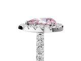 White gold Fancy Pink Pear  Halo Diamond Pavé Solitaire Ring_32