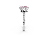 White gold Fancy Pink Pear  Halo Diamond Pave Band Ring with Four-Prong Setting_17