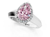 White gold Fancy Pink Pear  Halo Diamond Ring with Cathedral Band and Four-Prong Setting_50