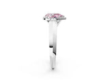 White gold Fancy Pink Pear  Halo Diamond Ring with Cathedral Band and Four-Prong Setting_51