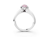 White gold Fancy Pink Pear  Halo Diamond Ring with Cathedral Band and Four-Prong Setting_52