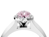 White gold Fancy Pink Pear  Halo Diamond Ring with Cathedral Band and Four-Prong Setting_53