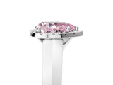 White gold Fancy Pink Pear  Halo Diamond Ring with Cathedral Band and Four-Prong Setting_54