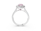White gold Fancy Pink Pear  Halo Diamond Ring with Pavé Band and Prong Setting_23