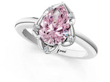 White gold Fancy Pink Pear  Halo Diamond Ring with Round Cluster Setting, Solitaire Band, and Four-Prong Setting_85