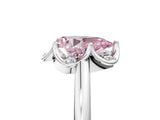 White gold Fancy Pink Pear  Halo Diamond Ring with Round Cluster Setting, Solitaire Band, and Four-Prong Setting_89