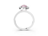 White gold Fancy Pink Pear  Halo Diamond Solitaire with Pavé Band and Four-Prong Setting_87
