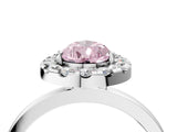 White gold Fancy Pink Pear  Halo Diamond Solitaire with Pavé Band and Four-Prong Setting_88