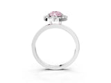 White gold Fancy Pink Pear  Halo Diamond Solitaire with Pavé Band and Four-Prong Setting_92