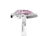 White gold Fancy Pink Pear  Halo Diamond Solitaire with Pavé Band and Four-Prong Setting_97
