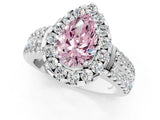 White gold Fancy Pink Pear  Halo Diamond Split Shank Engagement Ring with Prong Setting_76