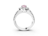 White gold Fancy Pink Pear  Halo Diamond Split Shank Engagement Ring with Prong Setting_78