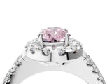 White gold Fancy Pink Pear  Halo Diamond Split Shank Engagement Ring with Prong Setting_79