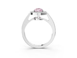 White gold Fancy Pink Pear  Halo Pavé Diamond Engagement Ring with Bezel Setting_39