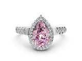 White gold Fancy Pink Pear  Halo Pavé Diamond Engagement Ring with Four-Prong Setting_26