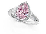White gold Fancy Pink Pear  Halo Pavé Diamond Engagement Ring with Four-Prong Setting_27