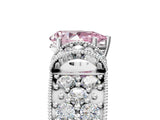 White gold Fancy Pink Pear  Halo Pave Diamond Engagement Ring with Milgrain Detailing_54