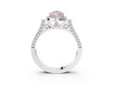 White gold Fancy Pink Pear  Halo Pave Split Shank Prong Setting Ring_66