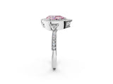 White gold Fancy Pink Pear  Halo Round Diamond Milgrain Pave Engagement Ring_5