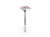 White gold Fancy Pink Pear  Halo Round Diamond Pavé Band Four-Prong Ring_5