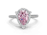 White gold Fancy Pink Pear  Halo Round Diamond Pave Band with Four-Prong Setting_50