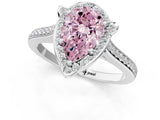 White gold Fancy Pink Pear  Halo Round Diamond Pave Band with Four-Prong Setting_51
