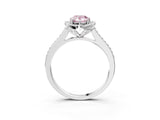 White gold Fancy Pink Pear  Halo Round Diamond Pave Band with Four-Prong Setting_53