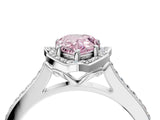 White gold Fancy Pink Pear  Halo Round Diamond Pave Band with Four-Prong Setting_54