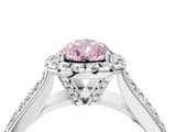 White gold Fancy Pink Pear  Halo Round Diamond Pave Band with Prong Setting_28