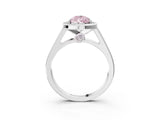 White gold Fancy Pink Pear  Halo Solitaire Diamond Ring with Pave Band and Bezel Setting_52