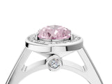 White gold Fancy Pink Pear  Halo Solitaire Diamond Ring with Pave Band and Bezel Setting_53