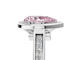 White gold Fancy Pink Pear  Halo Solitaire Diamond Ring with Pave Band and Bezel Setting_54