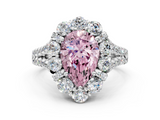 White gold Fancy Pink Pear  Halo Split Shank Diamond Engagement Ring with Pave Band and Four-Prong Setting_54